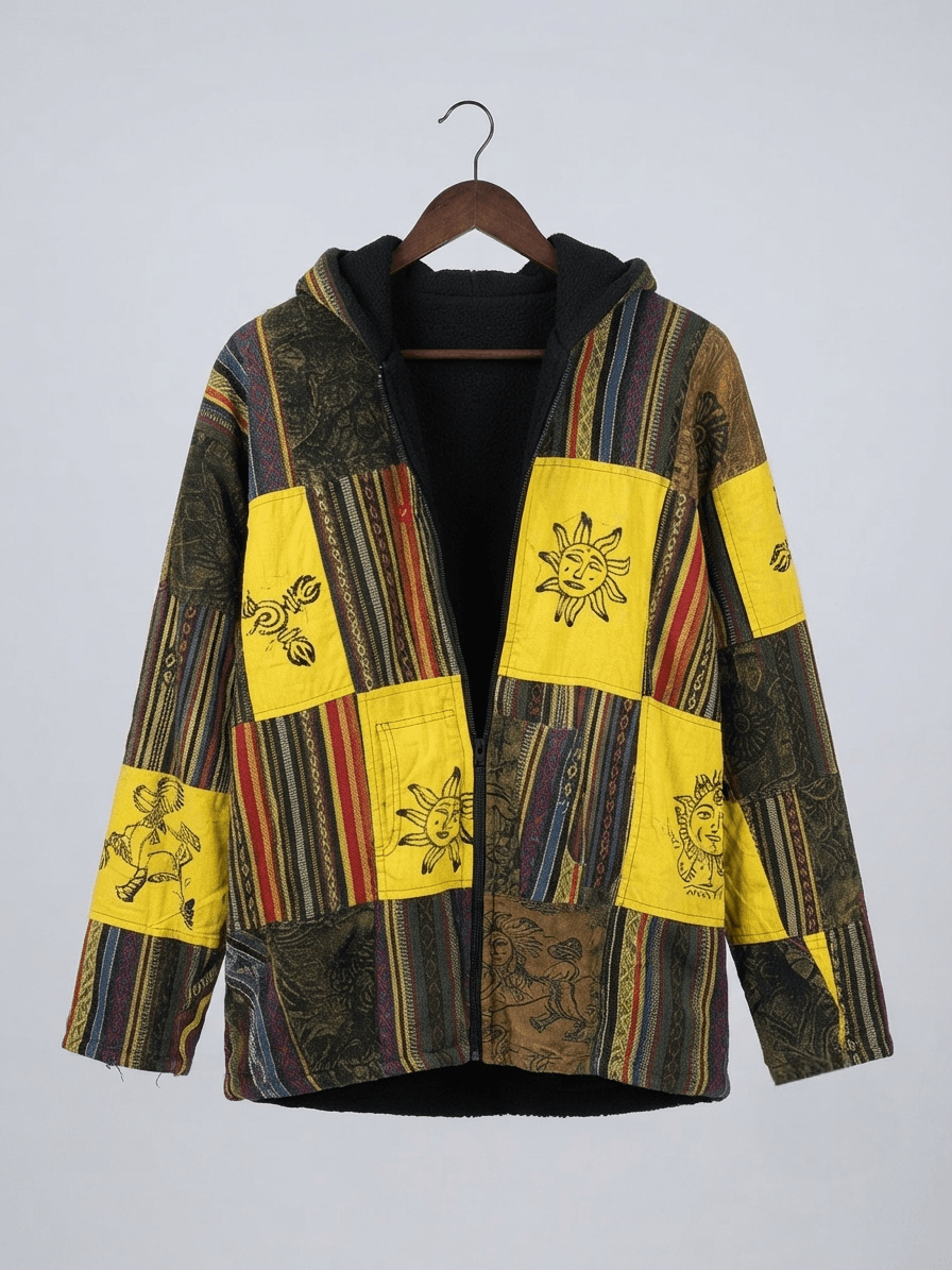 Sun Spirit Patchwork Hooded Jacket