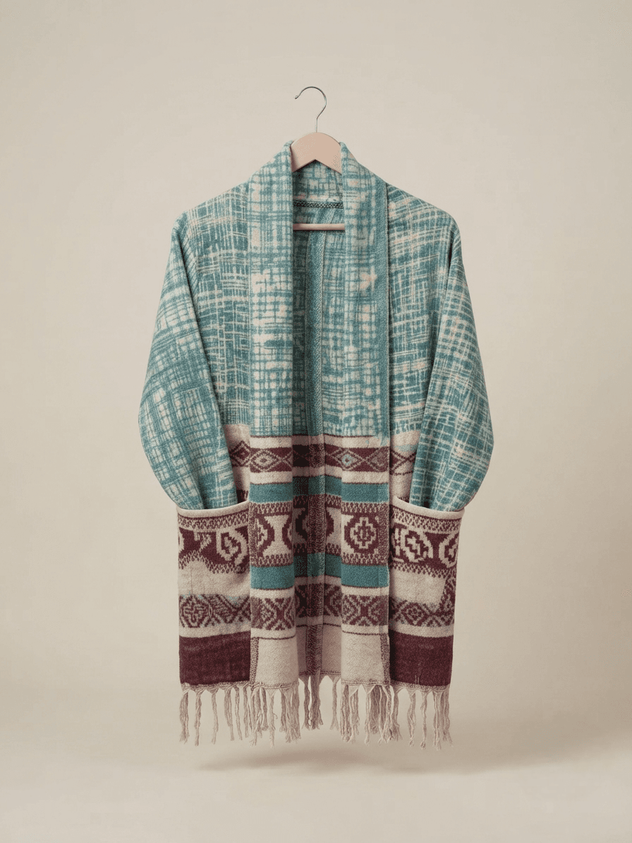 Arctic Weave Fringe Kimono